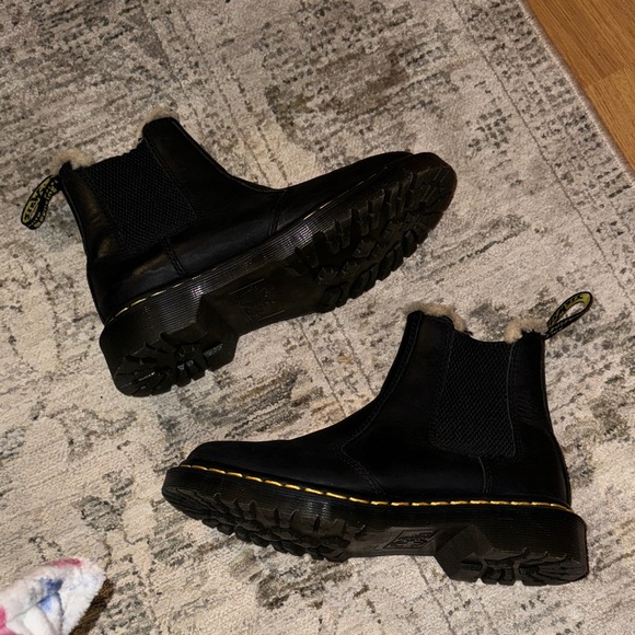 Dr. Martens Shoes - Dr. Martens Black Faux Fur Lined Chelsea Boots